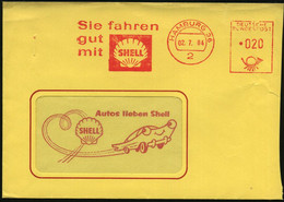 2 HAMBURG 36/ Sie Fahren/ Gut/ Mit SHELL 1964 (2.7.) AFS = Pilgermuschel (Firmenlogo) Motivgl. Reklame-Bf. (rechts Kl. R - Auto's