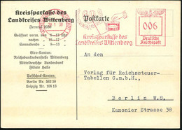 WITTENBERG LUTHERSTADT/ 60 Jahre/ Kreissparkasse Der/ Landkreises.. 1939 (28.1.) Seltener AFS Mit Seltenem Zusatz "LUTHE - Non Classificati