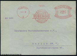 HAMBURG/ 8/ Bedachung/ RUBEROID/ Jsolierung 1932 (6.3.) AFS 025 Pf. Auf Bedarfs-Vorderseite (Dü.E-1Ceh) - GUMMI / KAUTSC - Química