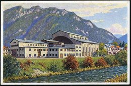 Oberammergau 1930 PP 8 Pf. Ebert, Grün: Passionsspiel 1930, Passionsspieltheater Mit Dem Laber (minim. Stockpunkte) Unge - Cristianesimo