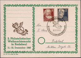 (10a) RADEBEUL/ 2.Philatel.Weihnachtsmarkt 1948 (12.12.) Seltener SSt = Engel Mit Posaune , Klar Gest., Motivgl. Sonder- - Kerstmis