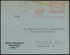 LEIPZIG/ C1/ Thüringer Wollgarnspinnerei AG 1933 (10.1.) AFS = Wartburg , Klar Gest. Orts-Firmen-Bf., Vergl. Los 1083  ( - Christendom