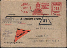 LEIPZIG/ C1/ Wer Deutschland/ Kennen Will,muß/ Leipzig/ Gesehen Haben/ Der Oberbürgermeister 1937 (23.12.) AFS 028 Pf. = - Napoléon