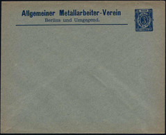 Berlin 1890 "Neue Berliner Omnibus- & Packetfahrt AG" Privatpost-U 3 Pf. Ziffer, Blau: Allgem. Metallarbeiter-Verein Ber - Otros & Sin Clasificación