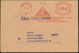 BERLIN NW/ 40/ BUTAB/ BUND DER TECHN.ANGESTELLTEN/ U.BEAMTEN.. 1932 (Sept.) AFS = Gewerkschaft Der Technischen Angestell - Otros & Sin Clasificación