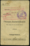 Annen 1924 (15.7.) Orig. Personal-Ausweiskarte "Nur Gültig Für Das Besetzte Gebiet" (Klappkt.) Mit Foto + Viol. Dienst2K - Andere & Zonder Classificatie