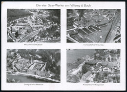 METTLACH/ *(SAAR)/ A 1935 (18.2.) 1K-Brücke Auf MiF Saar 50 C. U. DR 6 Pf. Saar-Abstimmung Auf Seltener S/w.-Propagan-da - Andere & Zonder Classificatie