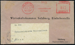 ÖSTERREICH 1946 (21.5.) AFS Francotyp Mit Neuem Rechteck-Wertrahmen "ÖSTERREICH": SALZBURG 2/Wirtschaftskammer.. + US-Ze - Autres & Non Classés