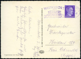 MARIENBAD 1/ WELTKURORT.. 1942 (25.8.) V I O L E T T E R  MWSt = Kreuzbrunnen Auf Passender S/w.-Foto-Ak.: Blick Auf Mar - Altri & Non Classificati