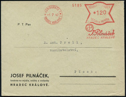 BÖHMEN & MÄHREN 1942 (1.7.) AFS Francotyp: KÖNIGGRÄTZ 1/HRADEC KRALOVE 1/P/J.Pilnacek.. (Firmen-Logo) Inl.-Firmen-Bf. (F - Altri & Non Classificati