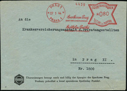 BÖHMEN & MÄHREN 1944 (7.1.) AFS: PRAG 1/PRAHA 1/Sparkasse Prag/STADT-U.LANDSPARKASSE.. (zweisprachig!) Klar Gest. Zweisp - Altri & Non Classificati