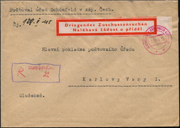 TSCHECHOSLOWAKEI 1945 (22.5.) Roter 2K-Steg: PRAHA 31/*** Auf überklebtem Böhmen & Mähren-Inschrift + Aptierter B & M-R- - Altri & Non Classificati