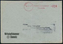 CHEMNITZ 1/ Wirtschaftskammer/ Chemnitz 1945 (18.9.) Total Apzierter AFS Francotyp = Wertrahmen Kompl. Entfernt = Notmaß - Andere & Zonder Classificatie