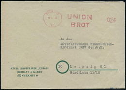 CHEMNITZ/ 13/ UNION/ BROT 1946 (11.4.) Total Aptierter AFS Francotyp = Wertrahmen Kompl. Entfernt = Notmaßnahme! , Firme - Andere & Zonder Classificatie