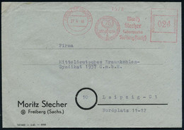 FREIBERG (SACHS)/ Moritz/ Stecher/ Lederwerke/ 75/ 1859 1934/ Freiberg.. 1946 (27.4.) Seltener, Aptierter Jubil.-AFS Fra - Andere & Zonder Classificatie