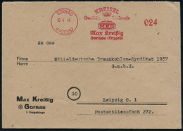 GORNAU/ (ERZGEB)/ KREISEL/ Qualitäts-Strümpfe/ MKG/ Max Kreißig.. 1946 (30.4.) Total Aptierter AFS Francotyp = Wertrahme - Andere & Zonder Classificatie