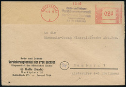 HALLE (SAALE)/ 2 1946 (4.9.) Seltener, Aptierter AFS Francotyp "Mäanderrechteck" Ohne Klischee + Inschrift "DEUTSCHES RE - Andere & Zonder Classificatie