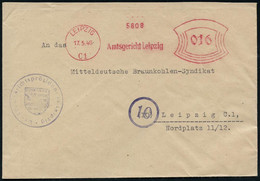 LEIPZIG/ C1/ Amtsgericht.. 1946 (17.5.) Seltener, Aptierter AFS Francotyp "Bogenrechteck", Inschrift "DEUTSCHES REICH" E - Andere & Zonder Classificatie