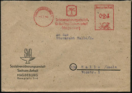 (19b) MAGDEBURG 1/ Sozialversicherungsanstalt/ Für Das Land Sachsen-Anhalt 1948 (1.7.) AFS Francotyp "Posthorn" (altes K - Andere & Zonder Classificatie