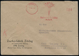 ZÖRBIG/ Zuckerfabrik Zörbig/ M.b.H. 1946 (1.6.) Total Aptierter AFS Francotyp = Wertrahmen Kompl. Entfernt = Notmaßnahme - Andere & Zonder Classificatie