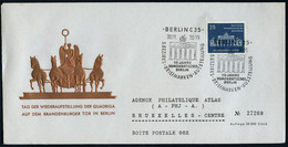 BERLIN C 25/ 10 JAHRE/ DEMOKRATISCHES BERLIN.. 1958 (30.11.) SSt = Brandenbg. Tor Auf EF 25 Pf. Brandenbg.Tor (Mi.666 EF - Denkmäler