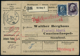 NÜRNBERG 4 1916 (30.11.) 1K Auf Ludwig 20 Pf. U. 2 Mk., Je Mit  F I R M E N - Lochung Fa. Faber + Schw. Paketzettel: Nür - Non Classificati