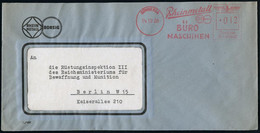 SÖMMERDA/ Rheinmetall/ ..BORSIG/ BÜRO/ MASCHINEN 1938 (14.12.) AFS = Firmen-Logo Auf Motivgl. Firmen-Bf. (Dü.E-5DGo) - B - Non Classificati