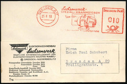 DRESDEN A17/ Sachsenwerk/ SPEZIAL-KRANMOTOREN/ Type ODK.. 1953 (25.8.) AFS = Kran-Elektromotor , Seltene Firmen-Kt.: STA - Electricité