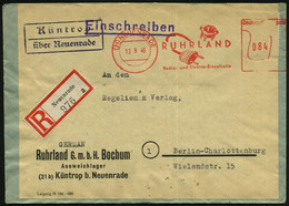 (21) NEUENRADE/ RUHRLAND/ Radio-u.Elektroeinzelteile 1946 (13.9.) Seltener, Aptierter AFS Postalia "NS-Adler" (Teile Ent - Electricité