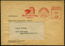 6144 ZWINGENBERG/ Wedra-Werbung/ Reklame-Zündhölzer 1965 (2.11.) AFS = Zündholz-Schachtel U. -Heft, Klar Gest. Inl.-Bf.  - Bombero