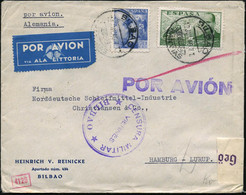 SPANIEN 1940 (14.7.) 70 C. Franco U. 2 Pta. Cierva-Helikopter, 1K: BALBAO + Bl. Flpz.: POR AVION/VIA ALA LITTORIA  = Ita - Otros (Aire)