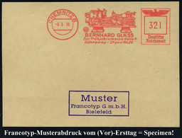 CHEMNITZ 8/ BERNHARD GLÄSS/ Zur Frühjahrsmesse Halle 9,, 1939 (6.3.) AFS-Musterabdruck Francotyp "Reichsadler" Zur Leipz - Autres & Non Classés