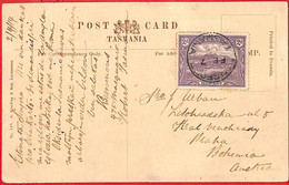 Aa2311 - AUSTRALIA:   TASMANIA  - Postal History - POSTCARD To BOHEMIA Cz 1914 - Brieven En Documenten