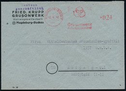 MAGDEBURG-BUCKAU/ Grusonwerk/ AG 1946 (8.4.) Total Aptierter AFS Francotyp = Alter NS-Wertwertrahmen Entfernt = Notmaßna - Autres & Non Classés