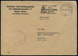 MÜNSTER (WESTF)2/ Bb/ "Der Gute Brief"/ Fordert/ ..Angabe D./ Empfängers U.Abs. 1942 (6.11.) Seltener MWSt = Histor. Wes - Perros