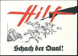 ÖSTERREICH 1969 (4.10.) SSt.: 1150 WIEN/WELTTIERSCHUTZTAG/BUND DER TIERVERSUCHS-GEGNER (Schäferhundkopf) Sonder-Kt.: Hil - Perros