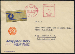 80 DRESDEN/ C/ DEUTSCHE POST 1966 (26.2.) PFS 5 Pf.auf Goldener Reklame-Vignette: LEIPZIGER MESSE, 6.-15. MÄRZ 1966 , De - Non Classificati