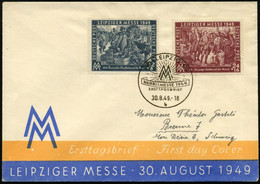 (10b) LEIPZIG C1/ HERBSTMESSE/ ERSTTAG../ B 1949 (30.8.) SSt Auf Kompl. Satz Messe = Goethe Auf D. Messe Etc. (Mi.240/41 - Non Classificati