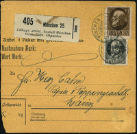 MÜNCHEN/ *47b 1919 (18.12.) 1K-Gitter + Selbstbucher-Paketzettel: München 25/ Lithogr. Artist. Anstalt München/vorm. Geb - Andere & Zonder Classificatie