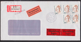 Wenningsen, R-Express-Brief Mit Rückschein 240 Pf(5) Frauen M- F. Anneke Mi. 1392 Portogenau Nach Der DDR 29.6.90 - Lettres