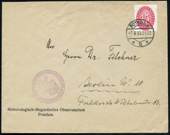 POTSDAM/ *2* 1930 (7.6.) 1K-Brücke Auf EF 15 Pf. Dienst + Viol. 1K-HdN: PREUSS. METEOROLOGISCHES INSTITUT/ OBSERVATORIUM - Clima & Meteorología