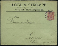 ÖSTERREICH 1906 (23.2.) PU 10 H. KFJ Torbogen, Rosa: LÖBL & STROMPF, Fabrik Von Spazier-u. Schirmstöcken (Wien VII) Beda - Klimaat & Meteorologie