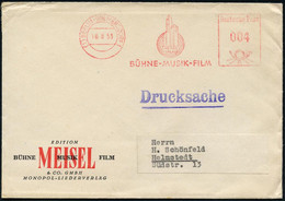 (1) BERLIN-WILMERSDORF 1/ MEISEL-VERLAG/ BÜHNE-MUSIK-FILM 1953 (10.8.) AFS (Logo: Hochhäuser, Schallwellen) Rs. Motivgl. - Música