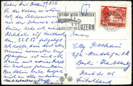 SCHWEIZ 1956 (18.8.) MWSt.: LUZERN 2/INTERNAT. MUSIK-FESTWOCHEN/15.AUG.-6.SEPT. (Geigenhals M."Schnecke") Ausl.-Ak.  - K - Musica