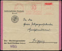 ZWICKAU (SACHS) 1/ Besucht Zwickau/ (10)/ ..Geburtsstadt Robert Schumanns 1945 (25.7.) Sehr Seltener. Aptierter AFS Fran - Música