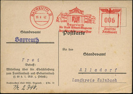 BAYREUTH 2/ Die Stadt Richard Wagners/ Der Oberbürgermeister 1942 (16.4.) Seltener AFS = Wagner-Festspielhaus , Klar Ges - Música