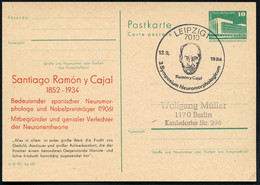 7010 LEIPZIG 1/ Ramon Y Cajal/ 3.Symposium Neuromorphologicum 1984 (13.9.) SSt = Kopfbild Cayal = Nobelpreis 1906 Auf Am - Prix Nobel