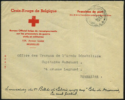 BELGIEN 1943 (27.11.) Rotkreuz-Dienst-Bf.: Croix-Rouges De Belgique / Bureau Officiel Belge De Renseignements/sur Les Pr - Rode Kruis