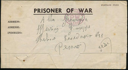 ITALIEN /  U.S.A. 1945 (18.4.) Kgf.-Faltbf. "PRISONER OF WAR" Eines Italieners Im US.Kgf.--Lager Napoli , Viol. Oval: U. - Rode Kruis