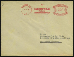BERLIN NW/ 7/ RADIONTA-VERLAG/ Moderne/ Diathermie-Literatur 1938 (30.12.) Seltener AFS 025 Pf. , Rs. Abs.-Vordruck, Kla - Medicina